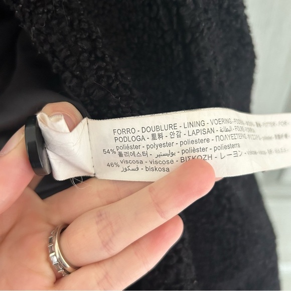 Zara Black Shearling Teddy Fleece Jacket - Picture 5 of 6